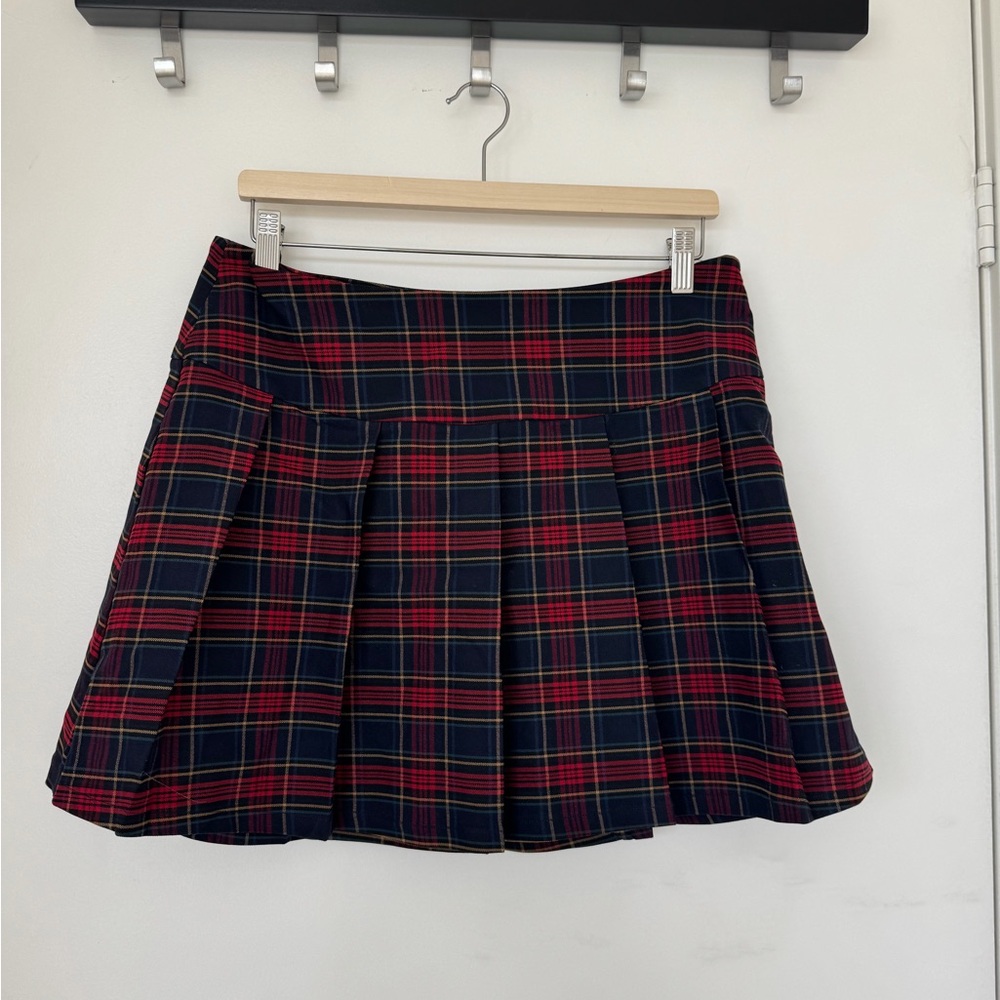 Mango Plaid Pleated Skirt - brand new